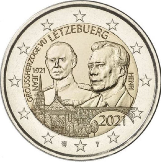 Luxemburg 2 Euro 2021 Großherzog Jean Relief