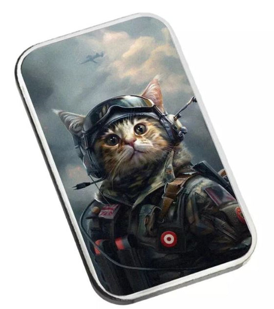Human Cats Sarge 2025 1 Unze Silberbarren coloriert