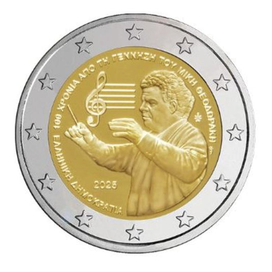 Griechenland 2€ 2025 - 100. Geb. Mikis Theodorakis