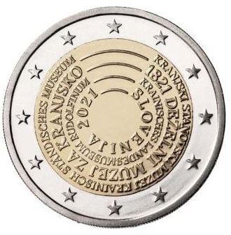 Slowenien 2 Euro 2021 Museum Krain Gedenkmünze