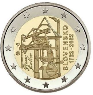 Slowakei 2 Euro 2022 erste Dampfmaschine Bergbau