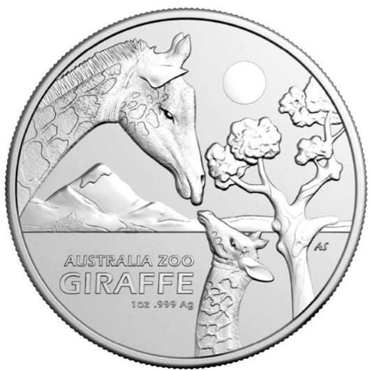 Australien Zoo Giraffe Silbermünze 2024 1 Unze in Kapsel