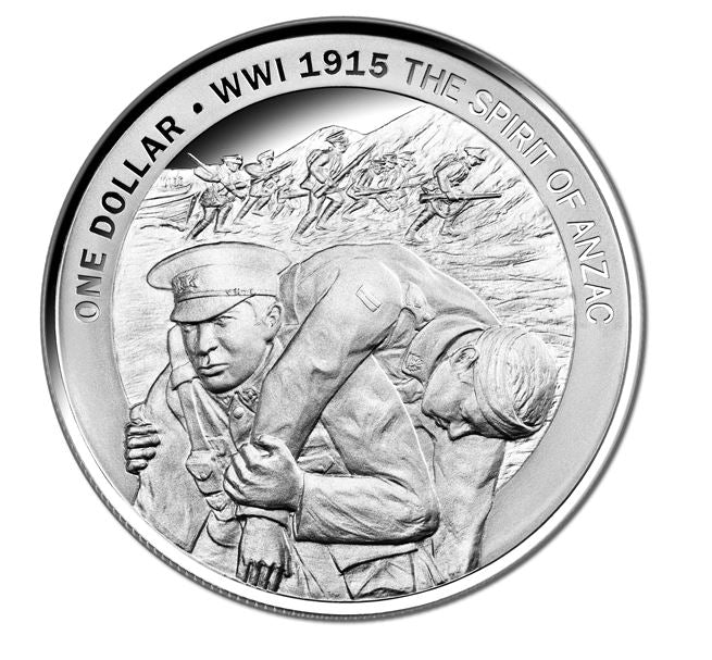 New Zealand The Spirit of ANZAC 2015 1 oz Silber Proof Coin