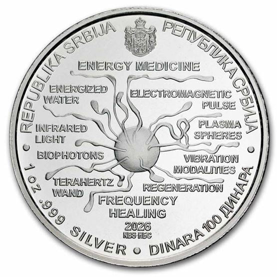 Serbien Tesla Energy Medicine 2026 Silbermünze 1 oz