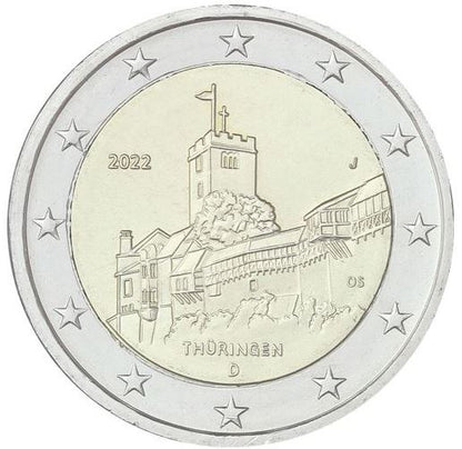 Deutschland 2 Euro Gedenkmünze 2022 Wartburg Thüringen 

