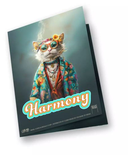 Human Cats Harmony 2025 1 Unze Silberbarren coloriert