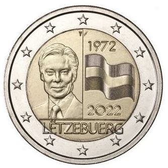 Luxemburg 2€ 2022 - 50 Jahre Luxemburg Flagge