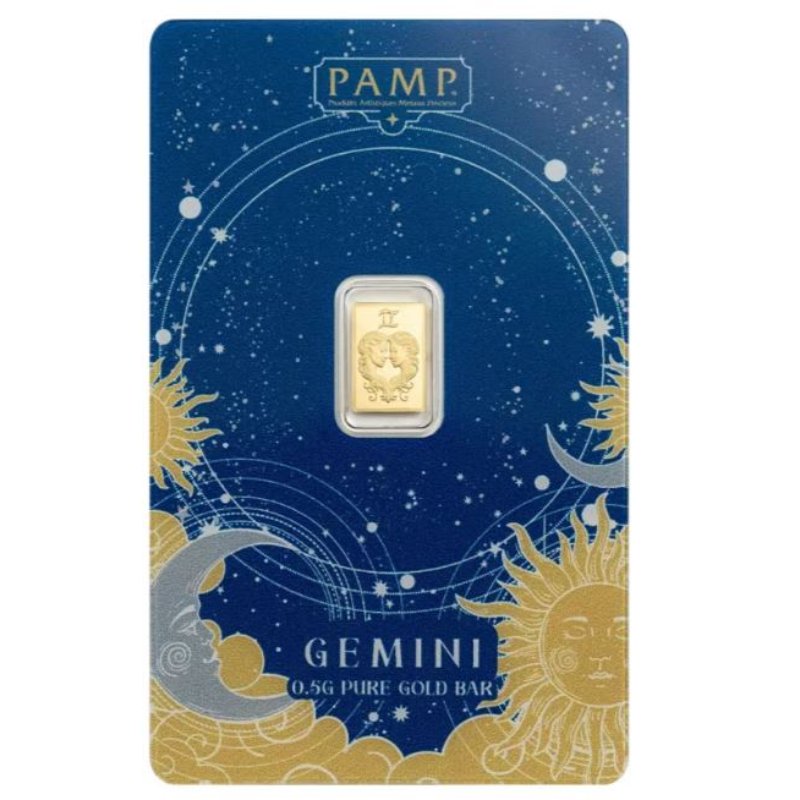 Goldbarren 0,5 Gramm PAMP Sternzeichen Zwilling