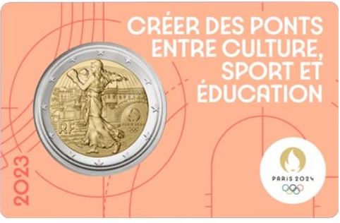 Frankreich 2€ 2023 - Olympia 2024 CC rot
