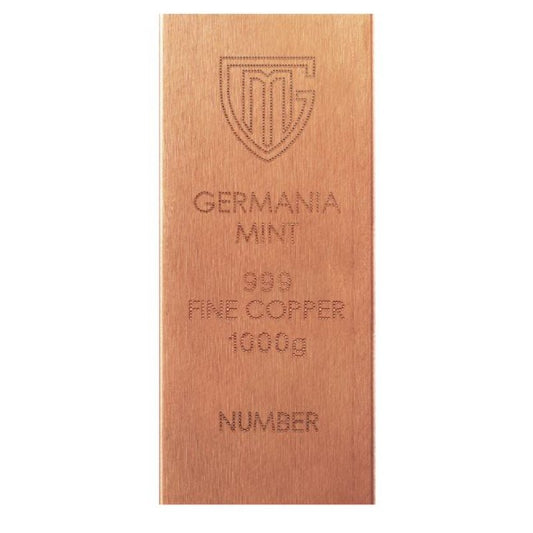 Germania Mint Kupferbarren 1 kg Raw Bar Cu 999