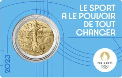 Frankreich 2€ 2023 - Olympia 2024 CC blau