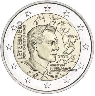 Luxemburg 2€ 2023 - 25 J. IOC Mitglied Henry