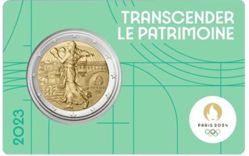 Frankreich 2€ 2023 - Olympia 2024 CC grün