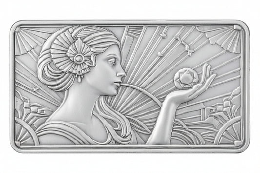 Hillmint Silberbarren 1 oz Jugendstil-Frauenmotiv mit Kristallkugel Silver 999