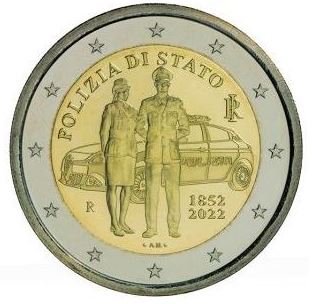 Italien 2 Euro Gedenkmünze 2022 – 170 Jahre Staatspolizei