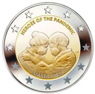 Malta 2 Euro 2021 Helden der Pandemie Blister