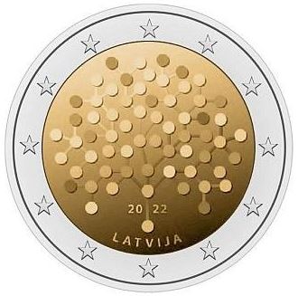 Lettland 2 Euro Gedenkmünze 2022 Finanzielle Allgemeinbildung