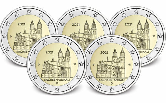 Deutschland 2€ 2021 - Sachsen / Anhalt Set A-J