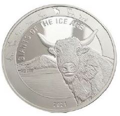 Ghana Auerochse 2021 – 1 oz Silber | Giganten der Eiszeit