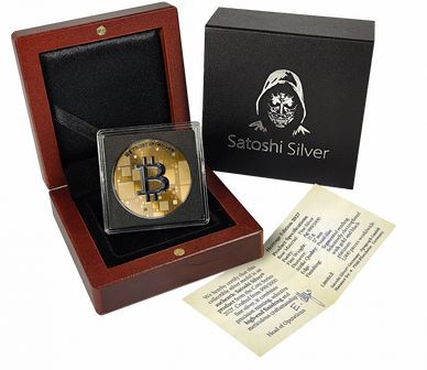Satoshi Silver Heritage Limited Edition 2027 21 g Silber Gold Schwarzplatin im Holzetui