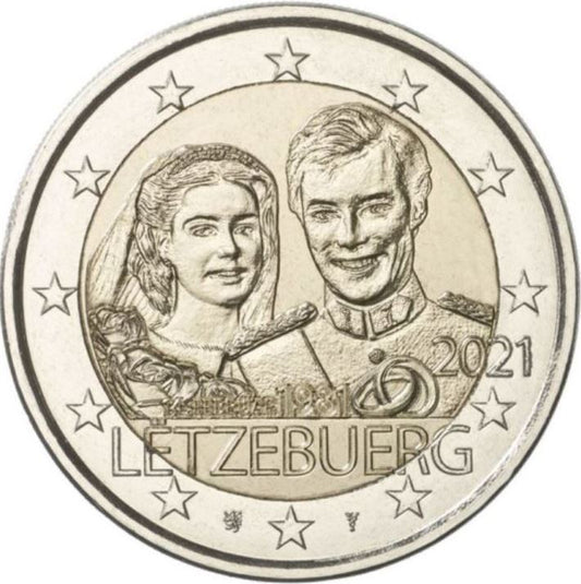 Luxemburg 2 Euro 2021 Hochzeitstag Relief in Kapsel