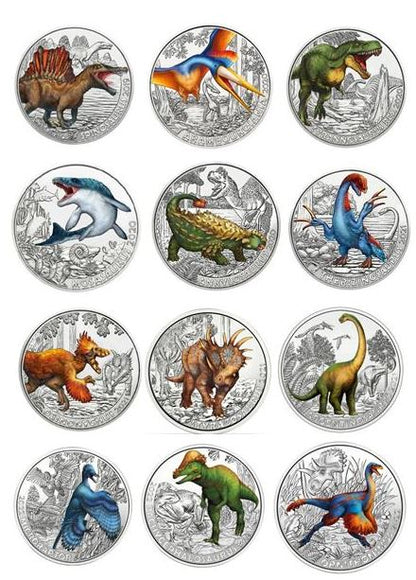 3€ Dinotaler 2019 - 2022 alle Ausgaben im Set