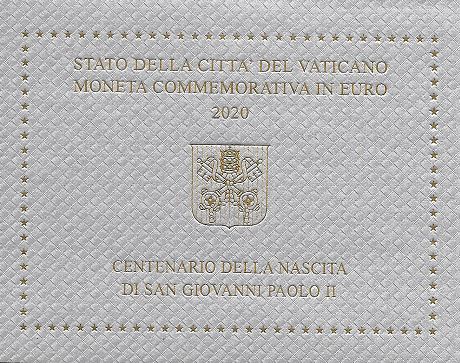 Vatikan 2€ 2020 - 100 Jahre Johannes Paul II