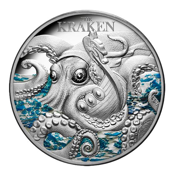 The Kraken 2023 Niue 2 oz Silbermünze