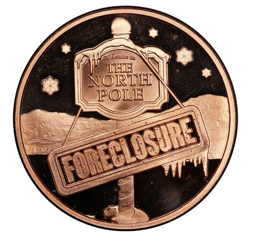 North Pole Foreclosure Christmas is Cancelled 1 oz Kupfermedaille