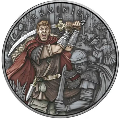Legendary Warriors Arminius coloriert 1 oz Silbermedaille