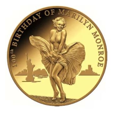 Marilyn Monroe 2026 Goldmünze 0,5 g Kongo