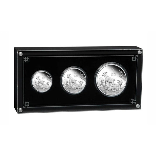 Australien - 3-Münzen-Silber-Proof-Set Lunar III Ziege 2027