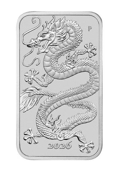 Australien Rectangular Dragon 2026 1 oz Silberbarren