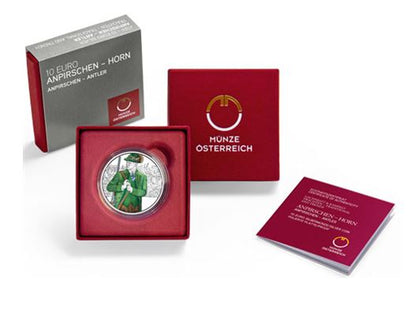 10 Euro Anpirschen Horn 2026 PP Silbermünze Österreich