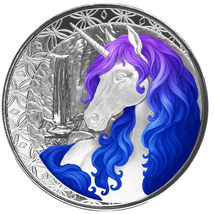 Fidschi Unicorn Celestra 2025 1 oz Silber koloriert