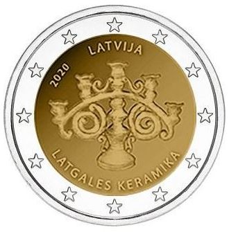 Lettland 2 Euro 2020 Lettische Keramik Gedenkmünze