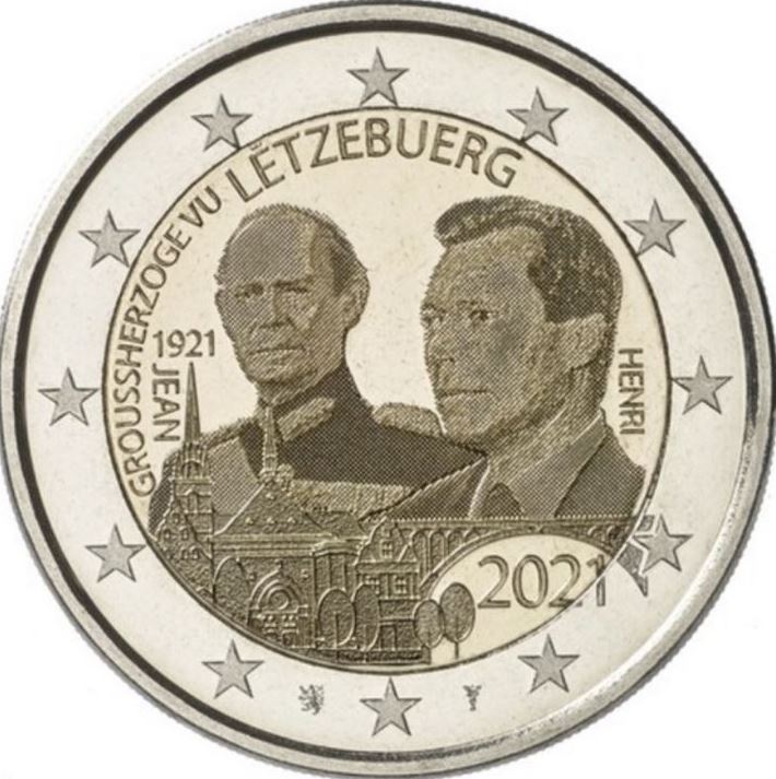 Luxemburg 2 Euro 2021 Großherzog Jean Foto