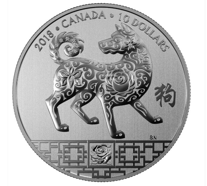 Kanada Jahr des Hundes 2018 1/2 oz Silber Royal Canadian Mint