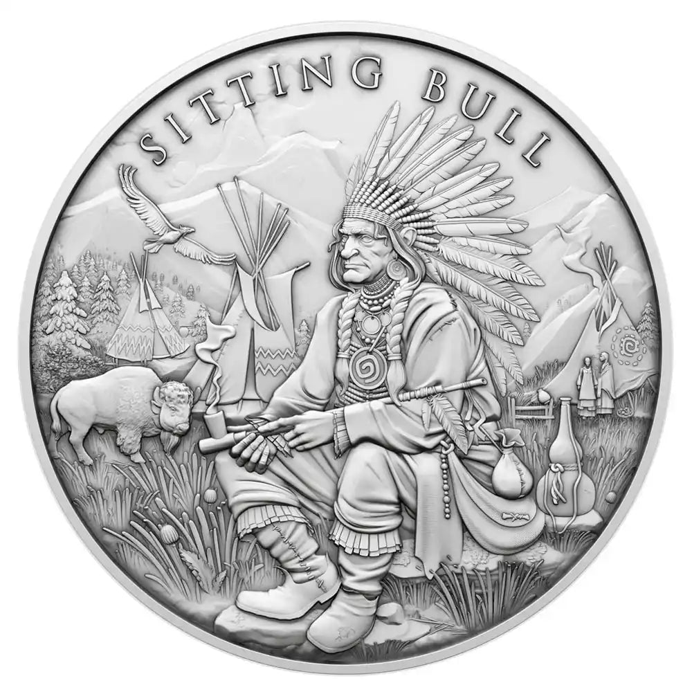 1 oz Silbermedaille Sitting Bull – Legendary Warriors Serie, USA

