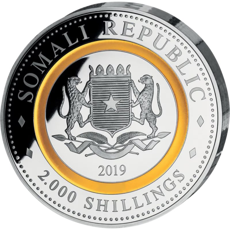 Somalia  - 1kg Silber Elefant 2019 PP Polymer-Ring