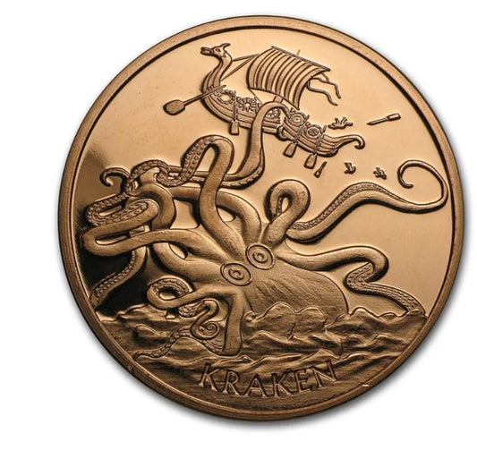 1oz Kupfer #76 USA Ungeheuer der Tiefe – der Krake