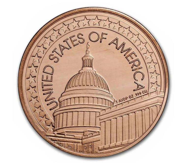1oz Kupfer #77 USA Weißkopfseeadler und US-Kapitol