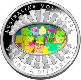 Australien 5 Dollar Freiwillige Helfer 2003 Hologramm Silbermünze