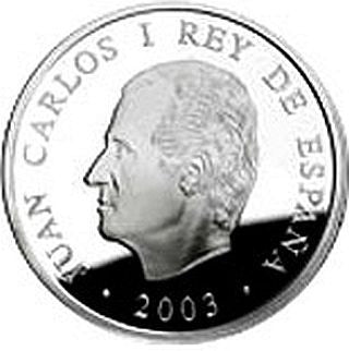 Spanische 10-Euro-Silbermünze 2003 zur Schwimm-WM in PP

