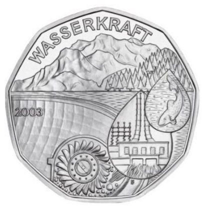 5 Euro Silber 2003 Wasserkraft hgh