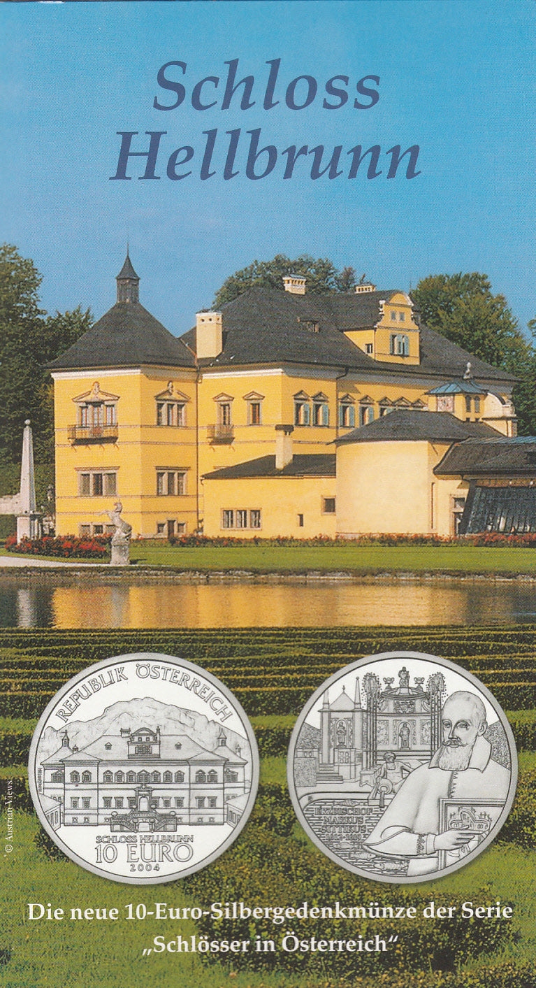 10 Euro Silber 2004 Schloss Hellbrunn Hgh im Folder