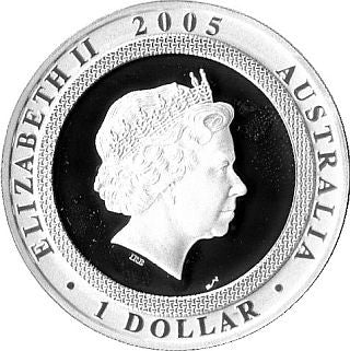 Australische 1 $ Silbermünze 2005 – 60 Jahre Frieden mit bewegtem Bild

