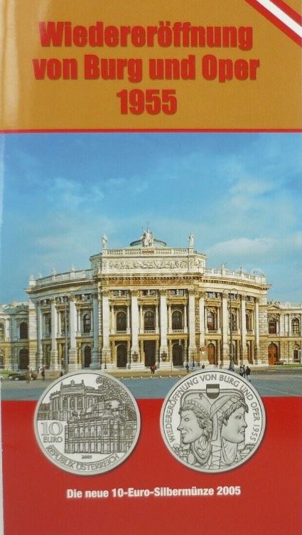 10 Euro Silber 2005 Burg und Oper Hgh im Folder