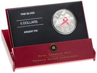 Kanada Rosa Band der Hoffnung 2006 5 Dollar Silber Proof