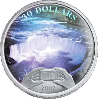 Kanada 30 Dollars 2007 Niagarafälle Panoramablick Silber PP Hologramm